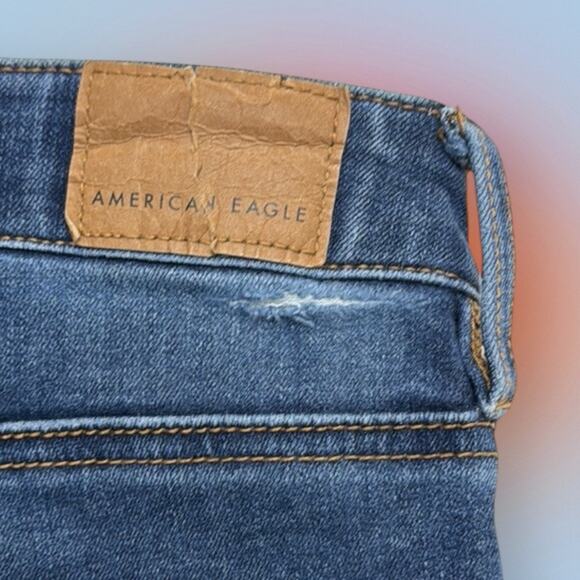 AMERICAN EAGLE Women’s 8 Long SUPER HIGH RISE JEGGING Blue Jeans - Picture 5 of 7